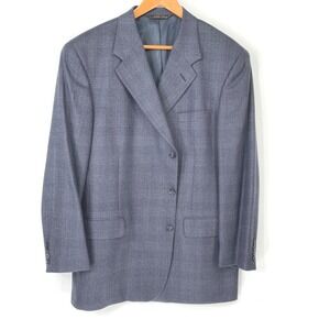 Tom James Mens Blazer 44R Sport Coat Blue Herringbone Corporate Image‎ Preppy